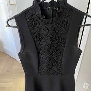 Black Zara Lace Front Fit and Flare Dress - XS